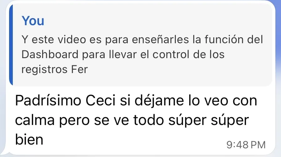 Mensaje de cliente satisfecho con Rugra