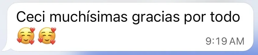 Mensaje de cliente satisfecho con Rugra