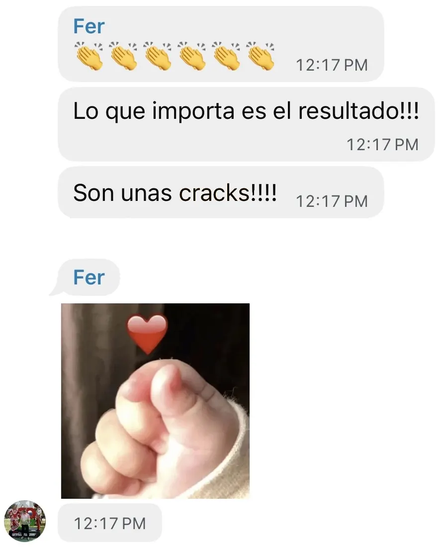 Mensaje de cliente satisfecho con Rugra