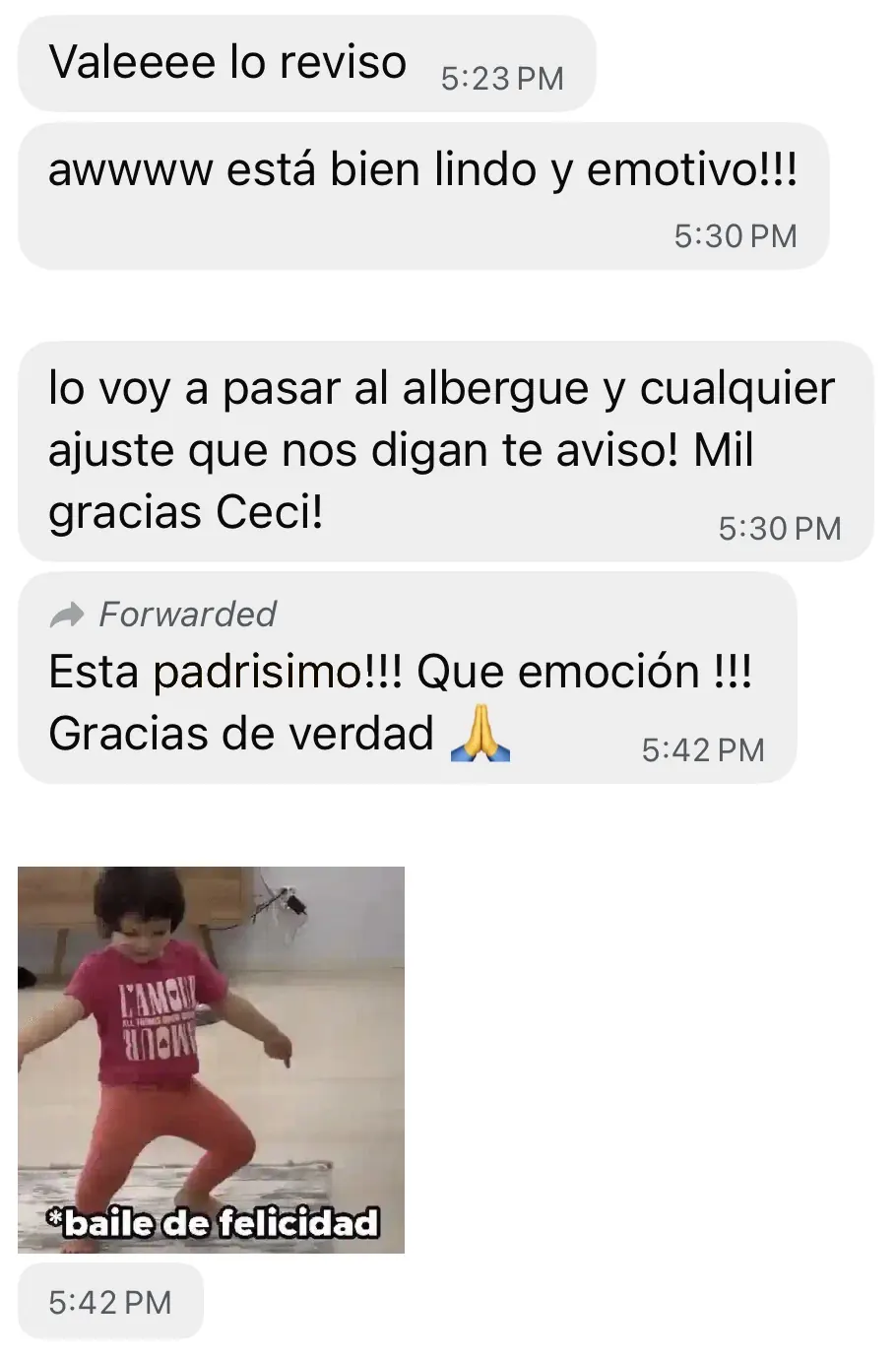 Mensaje de cliente satisfecho con Rugra